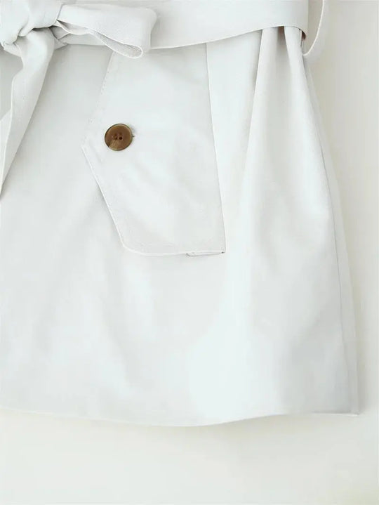 Gabardina para mujer, nuevo abrigo recortado con cinturón, solapa, top informal elegante para mujer 2025 MedSurgery Store For Digital Health