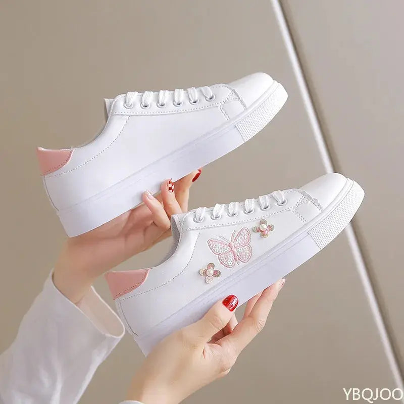Zapatos blancos nuevos para mujer, Zapatos planos transpirables a la moda, Zapatos informales de cuero con cordones, zapatillas cómodas y versátiles para mujer MedSurgery Store For Digital Health
