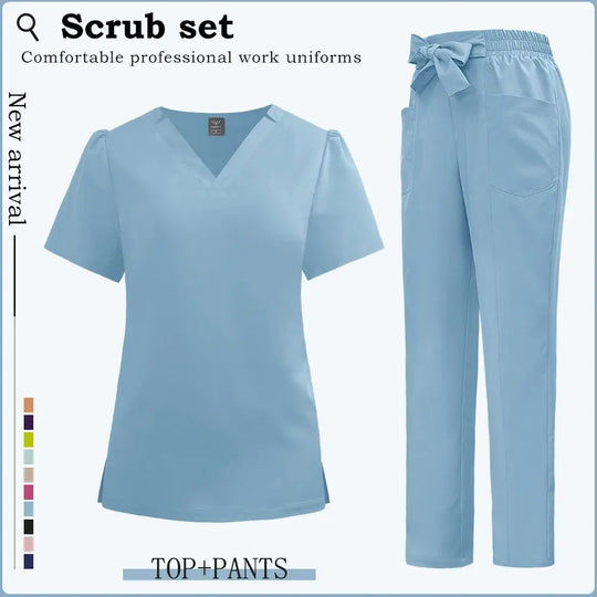 Ropa de trabajo clínica de manga corta, uniformes médicos para mujer, uniformes de médico de Hospital, traje exfoliante para clínica Dental, accesorios para enfermeras CJdropshipping