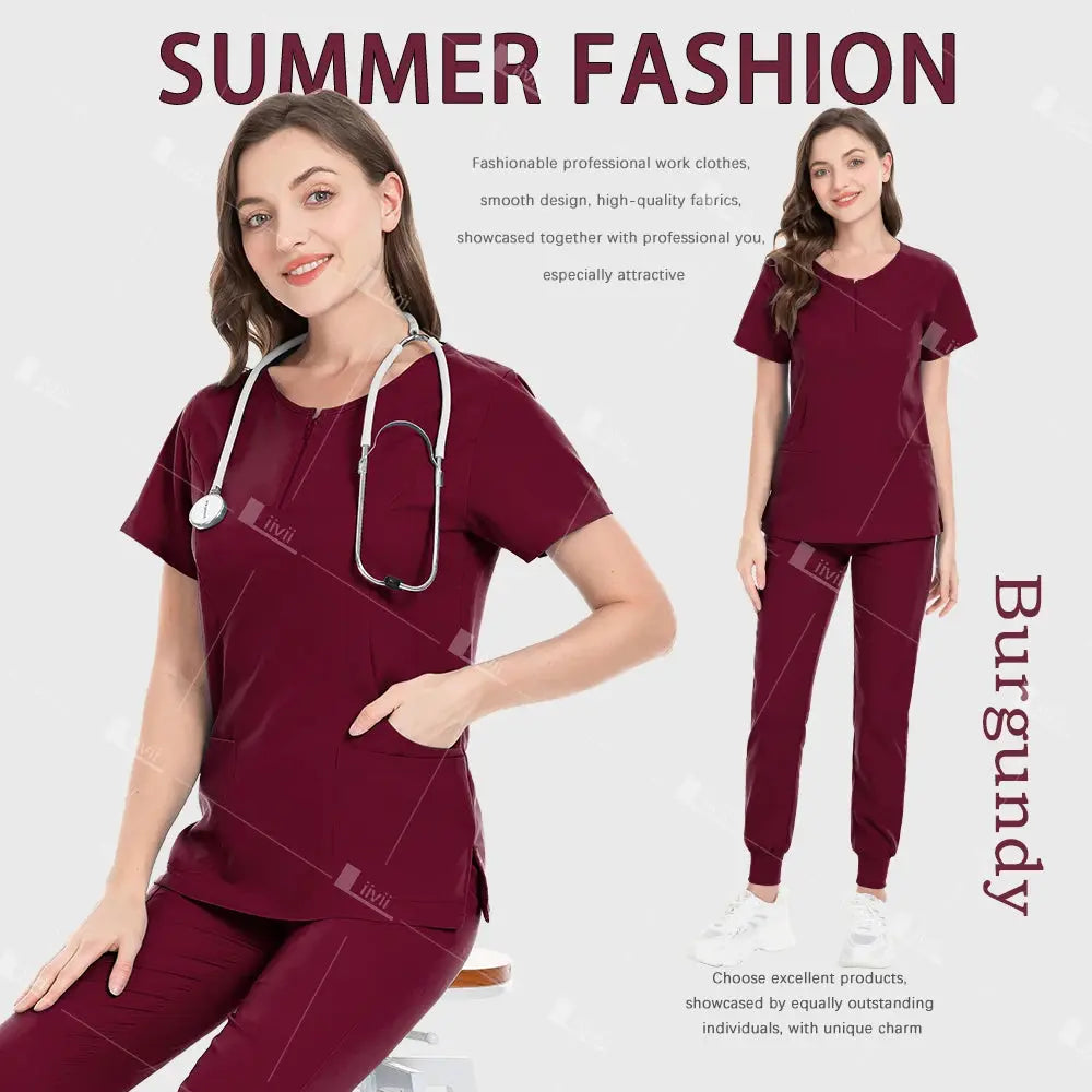 Uniforme médico, conjunto de exfoliante elástico, batas quirúrgicas de Hospital, Tops, pantalones, ropa de trabajo de enfermería, ropa para médicos, accesorios médicos CJdropshipping