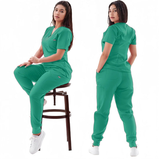 Traje de correr multicolor, conjunto de batas de enfermera, ropa clínica médica, uniformes para enfermería, camisetas de manga corta con cuello en V, pantalones de bolsillo MedSurgery Store For Digital Health