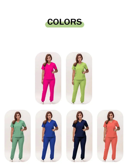 2025 nuevas uniformes de enfermera con cuello en V, pantalones para correr, conjuntos de ropa de trabajo quirúrgica, traje de enfermería para dentista, traje de médico de Hospital S21 MedSurgery Store For Digital Health