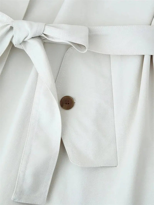 Gabardina para mujer, nuevo abrigo recortado con cinturón, solapa, top informal elegante para mujer 2025 MedSurgery Store For Digital Health