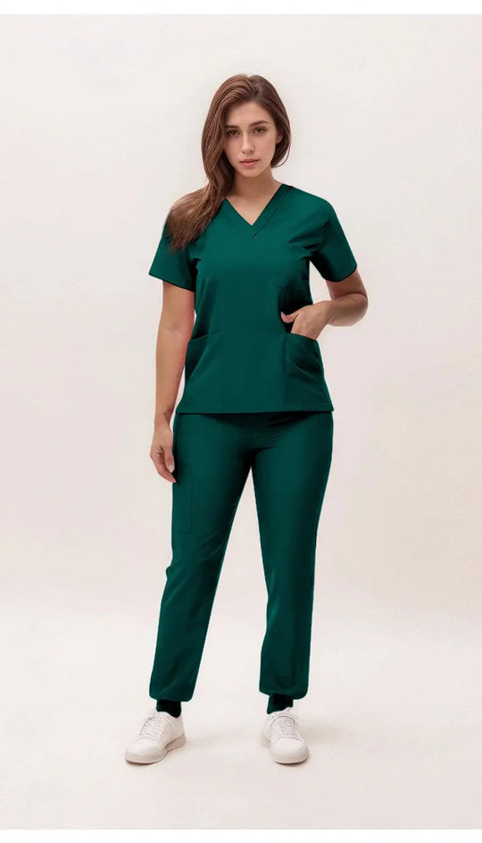 2025 nuevas uniformes de enfermera con cuello en V, pantalones para correr, conjuntos de ropa de trabajo quirúrgica, traje de enfermería para dentista, traje de médico de Hospital S21 MedSurgery Store For Digital Health