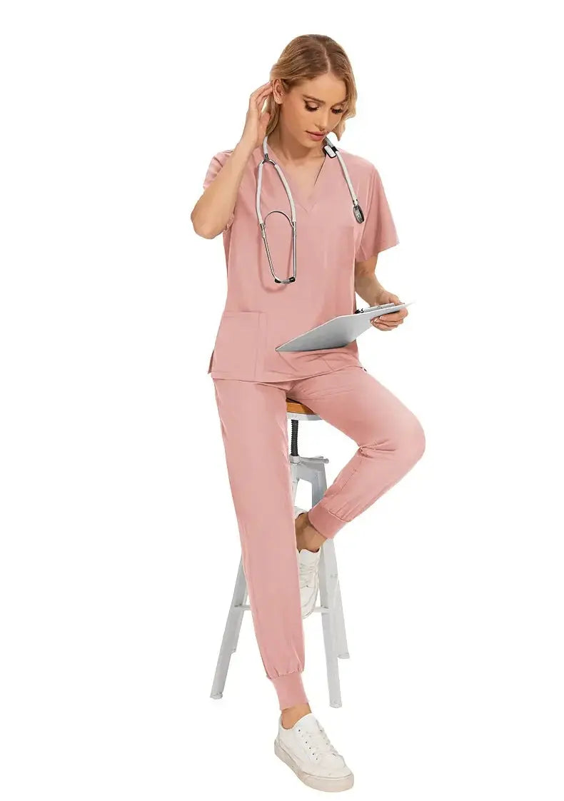 Uniforme médico ajustado para mujer, conjuntos de batas, accesorios de enfermería, batas de cirugía hospitalaria, clínica Dental, salón de belleza, ropa de trabajo CJdropshipping