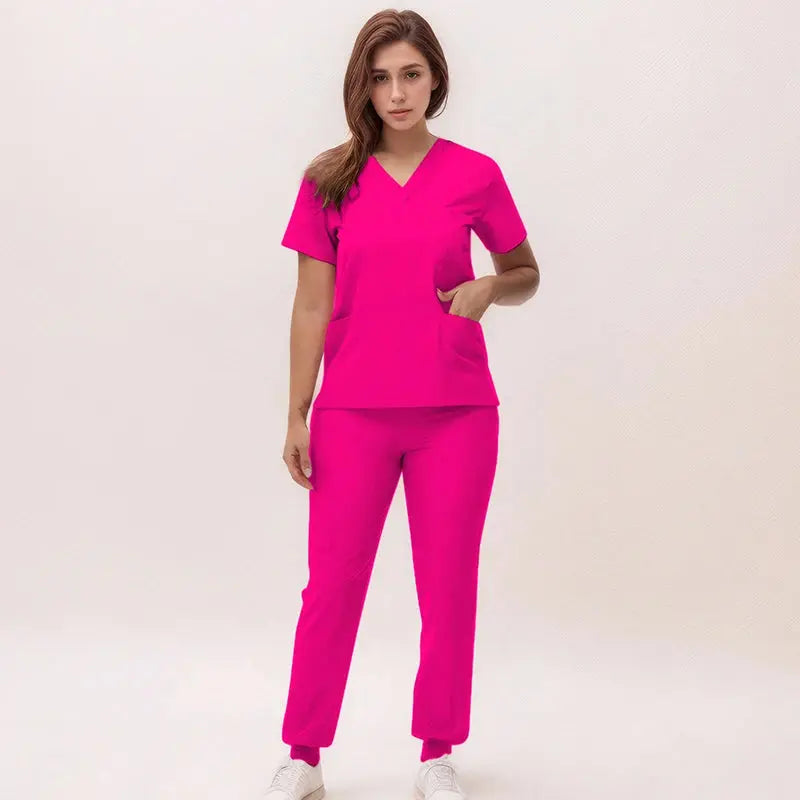 2025 nuevas uniformes de enfermera con cuello en V, pantalones para correr, conjuntos de ropa de trabajo quirúrgica, traje de enfermería para dentista, traje de médico de Hospital S21 MedSurgery Store For Digital Health