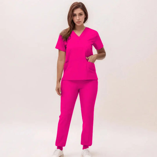 2025 nuevas uniformes de enfermera con cuello en V, pantalones para correr, conjuntos de ropa de trabajo quirúrgica, traje de enfermería para dentista, traje de médico de Hospital S21 MedSurgery Store For Digital Health
