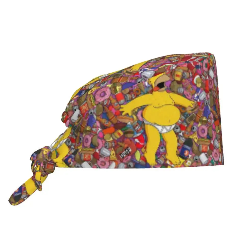 Gorro de trabajo ajustable personalizado con explosión cerebral, gorro quirúrgico de los Simpsons, gorro quirúrgico para enfermería, médico, cirujano, para Chef MedSurgery Store For Digital Health