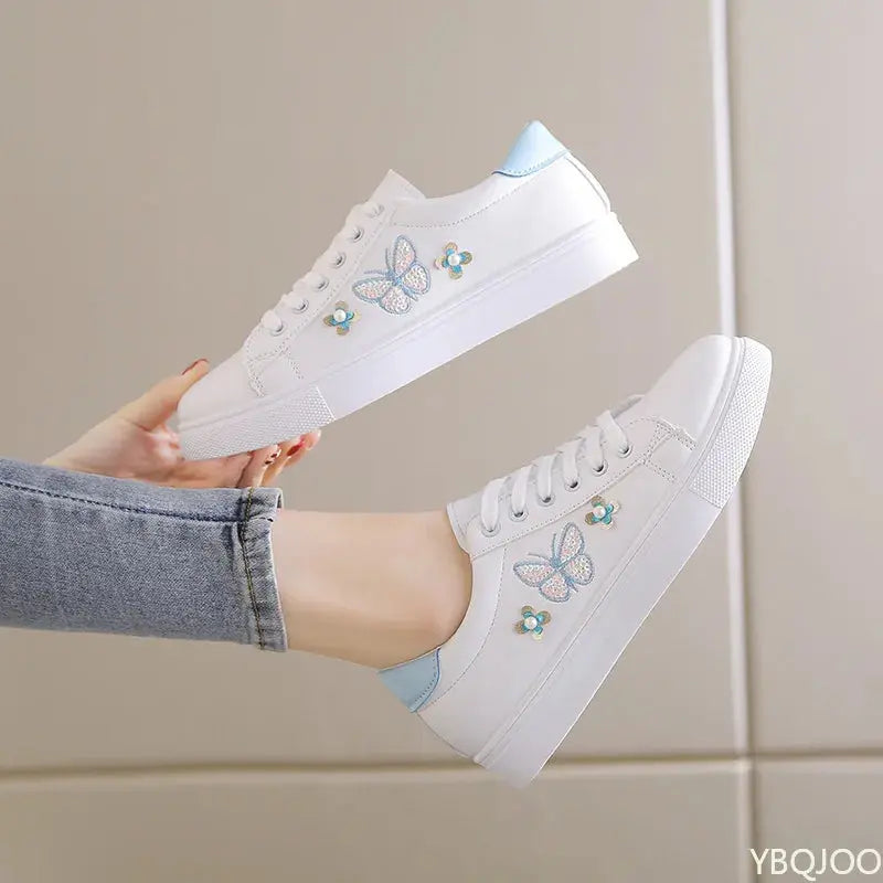 Zapatos blancos nuevos para mujer, Zapatos planos transpirables a la moda, Zapatos informales de cuero con cordones, zapatillas cómodas y versátiles para mujer MedSurgery Store For Digital Health