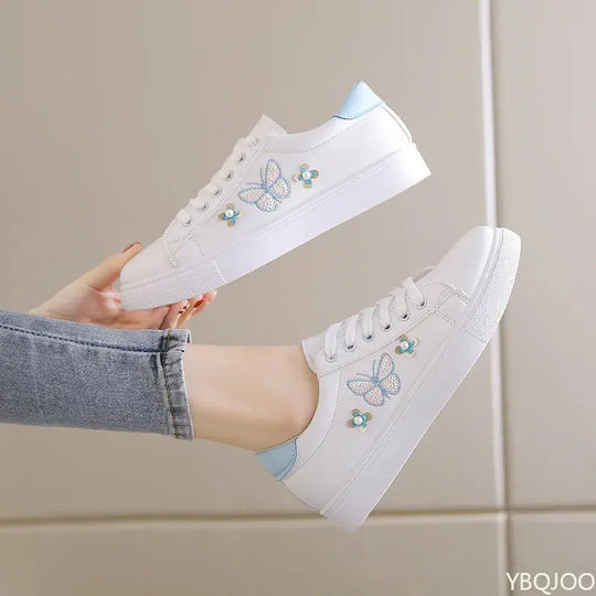 Zapatos blancos nuevos para mujer, Zapatos planos transpirables a la moda, Zapatos informales de cuero con cordones, zapatillas cómodas y versátiles para mujer MedSurgery Store For Digital Health