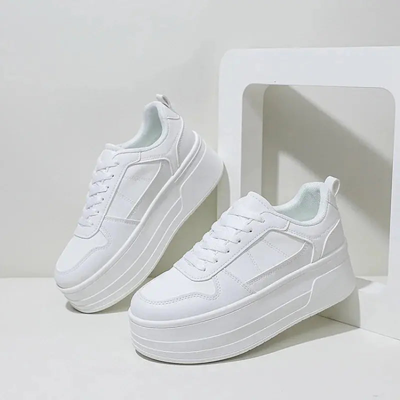 Zapatillas de deporte blancas para mujer, zapatos informales de cuero de alta calidad, zapatos deportivos con aumento de altura de diseñador para mujer, zapato vulcanizado con plataforma MedSurgery Store For Digital Health