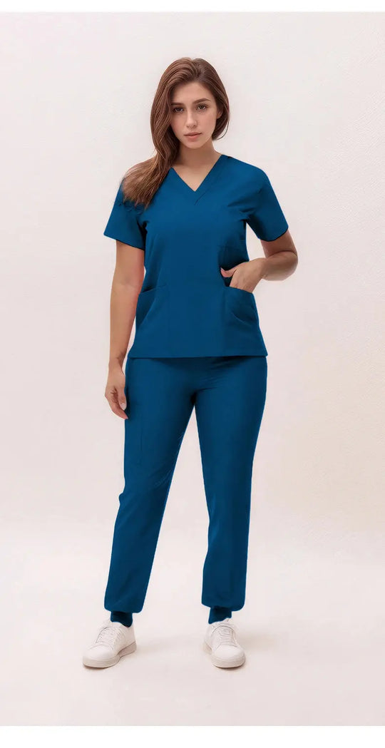 2025 nuevas uniformes de enfermera con cuello en V, pantalones para correr, conjuntos de ropa de trabajo quirúrgica, traje de enfermería para dentista, traje de médico de Hospital S21 MedSurgery Store For Digital Health