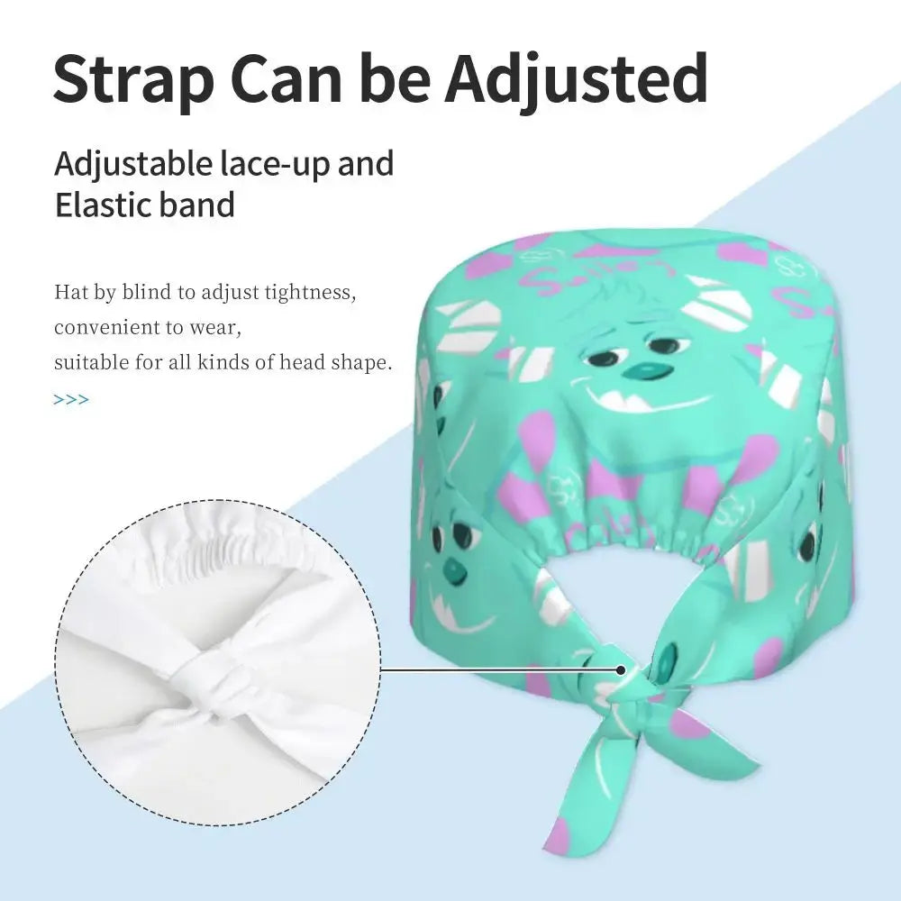 Gorro de trabajo ajustable personalizado con dibujos animados de la Universidad de Monsters, gorro quirúrgico para hombres y mujeres, gorro quirúrgico para enfermería, médico y cirujano MedSurgery Store For Digital Health