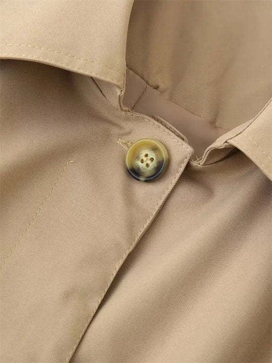 Gabardina para mujer, nuevo abrigo recortado con cinturón, solapa, top informal elegante para mujer 2025 MedSurgery Store For Digital Health