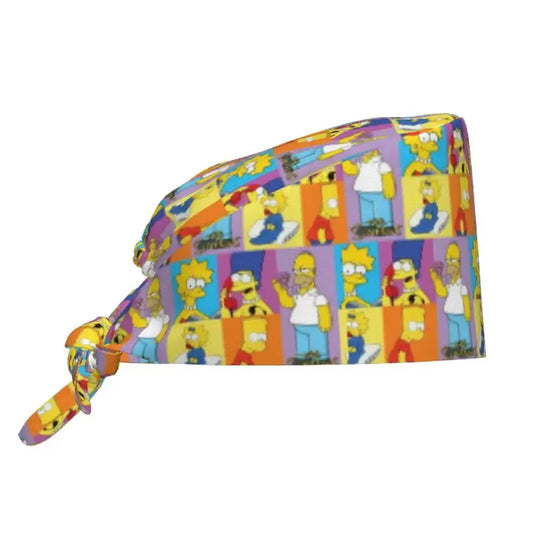 Personalizado The Simpsons Cartoon personal médico Scrubs Hat hombres mujeres médico enfermería gorro quirúrgico Scrub Caps MedSurgery Store For Digital Health