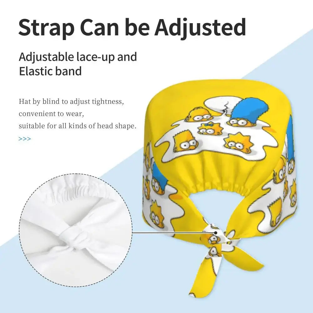 Personalizado The Simpsons Cartoon personal médico Scrubs Hat hombres mujeres médico enfermería gorro quirúrgico Scrub Caps MedSurgery Store For Digital Health