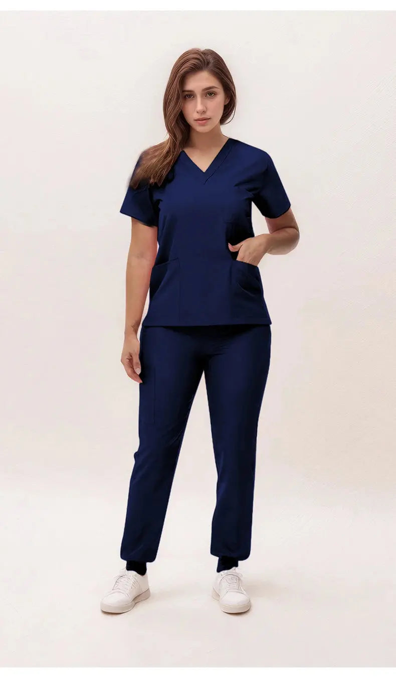 2025 nuevas uniformes de enfermera con cuello en V, pantalones para correr, conjuntos de ropa de trabajo quirúrgica, traje de enfermería para dentista, traje de médico de Hospital S21 MedSurgery Store For Digital Health