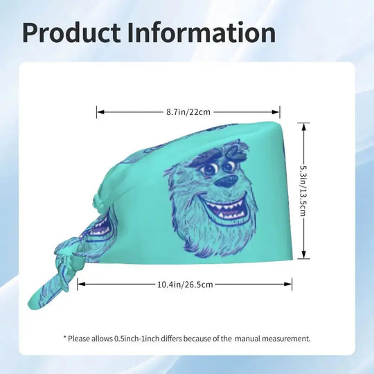 Gorro de trabajo ajustable personalizado con dibujos animados de la Universidad de Monsters, gorro quirúrgico para hombres y mujeres, gorro quirúrgico para enfermería, médico y cirujano MedSurgery Store For Digital Health