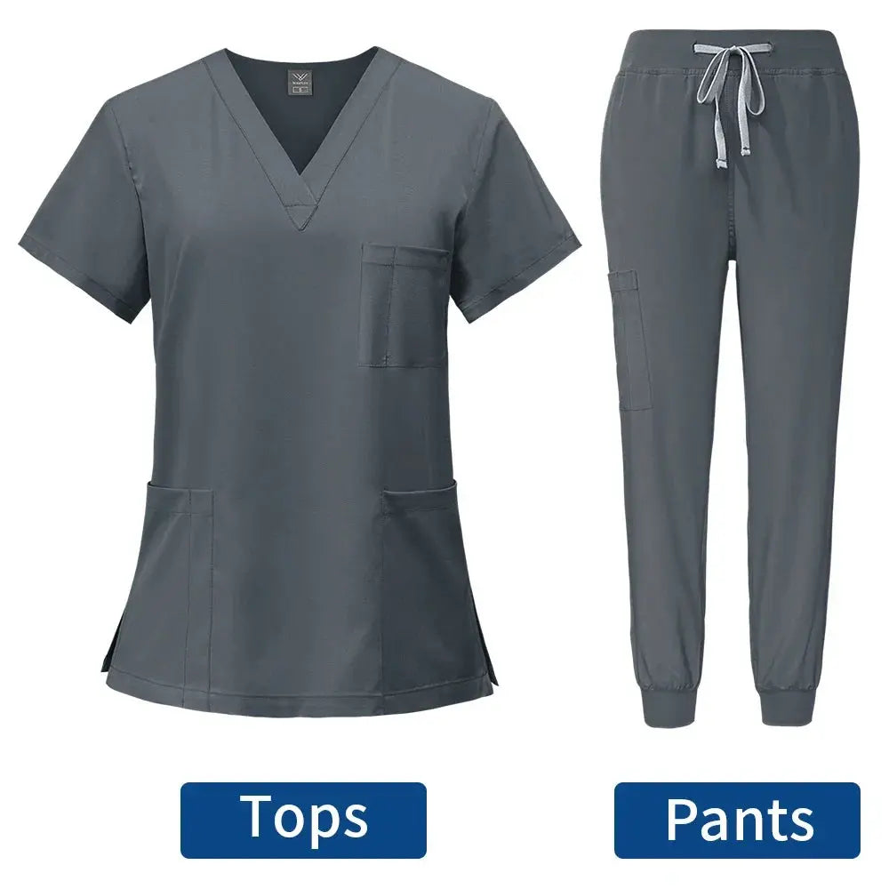 Uniforme médico ajustado para mujer, conjuntos de batas, accesorios de enfermería, batas de cirugía hospitalaria, clínica Dental, salón de belleza, ropa de trabajo CJdropshipping