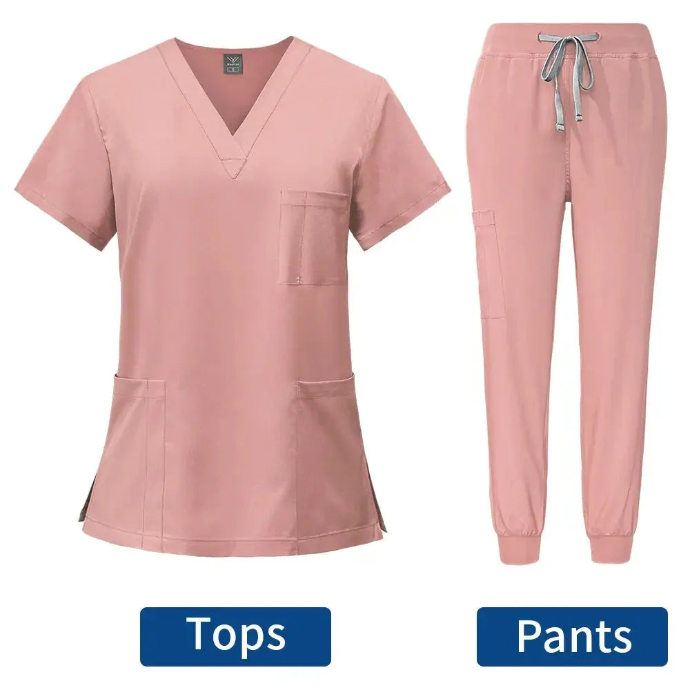 Uniforme médico ajustado para mujer, conjuntos de batas, accesorios de enfermería, batas de cirugía hospitalaria, clínica Dental, salón de belleza, ropa de trabajo CJdropshipping