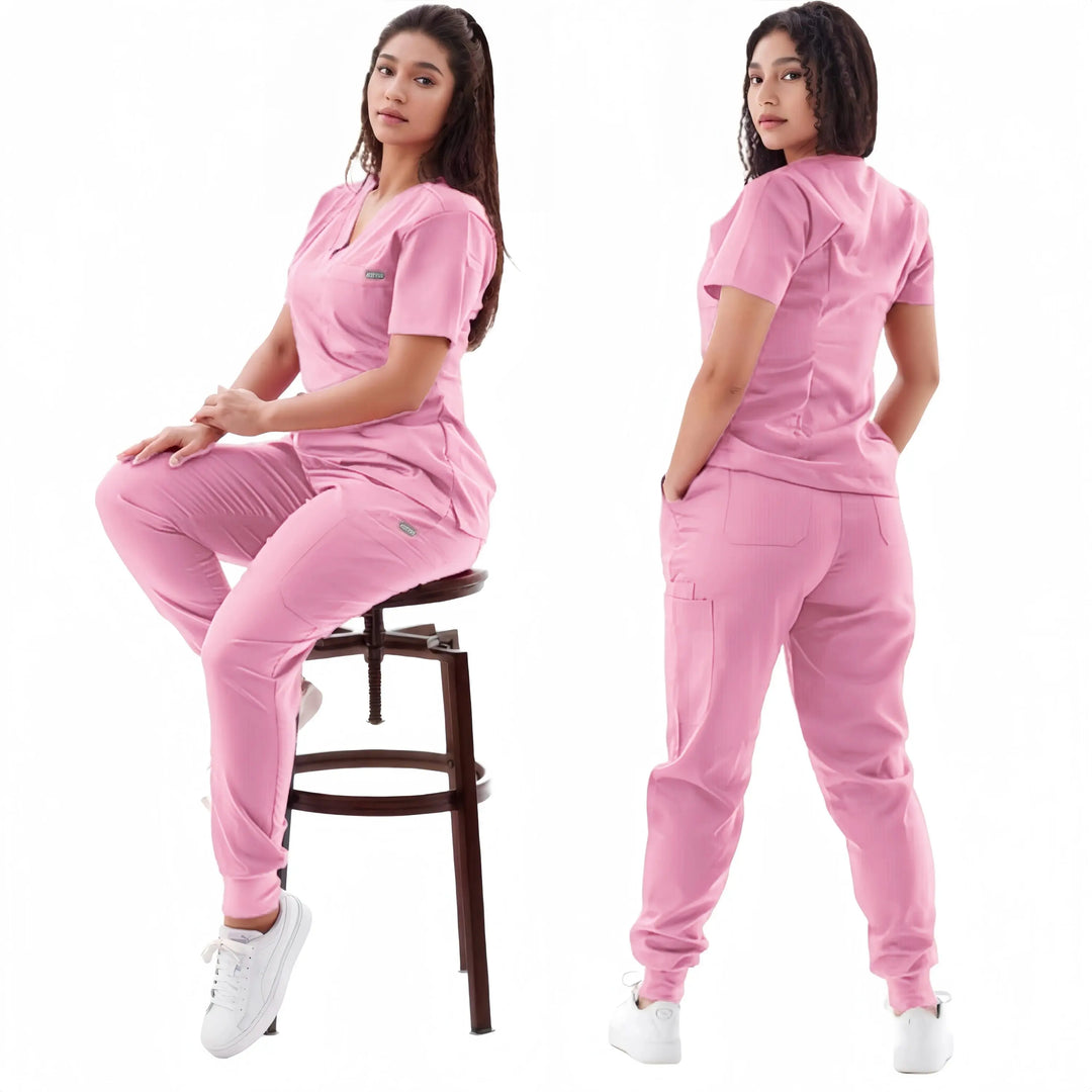 Traje de correr multicolor, conjunto de batas de enfermera, ropa clínica médica, uniformes para enfermería, camisetas de manga corta con cuello en V, pantalones de bolsillo MedSurgery Store For Digital Health