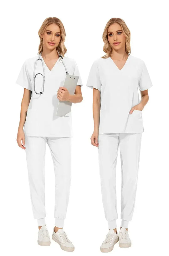 Uniforme médico ajustado para mujer, conjuntos de batas, accesorios de enfermería, batas de cirugía hospitalaria, clínica Dental, salón de belleza, ropa de trabajo CJdropshipping