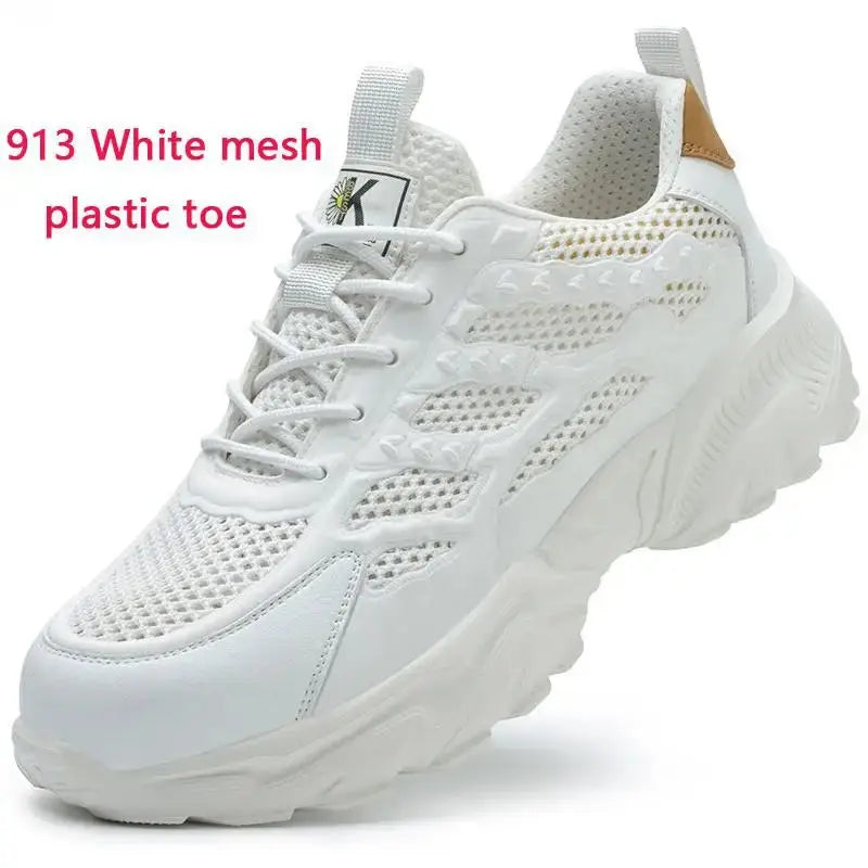 Zapatos de seguridad blancos para hombres y mujeres, antigolpes, antiperforación, aislamiento, 6kv, resistente al desgaste, negro, blanco, transpirable, ligero MedSurgery Store For Digital Health