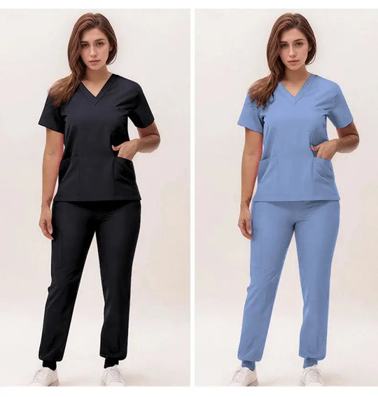 2025 nuevas uniformes de enfermera con cuello en V, pantalones para correr, conjuntos de ropa de trabajo quirúrgica, traje de enfermería para dentista, traje de médico de Hospital S21 MedSurgery Store For Digital Health