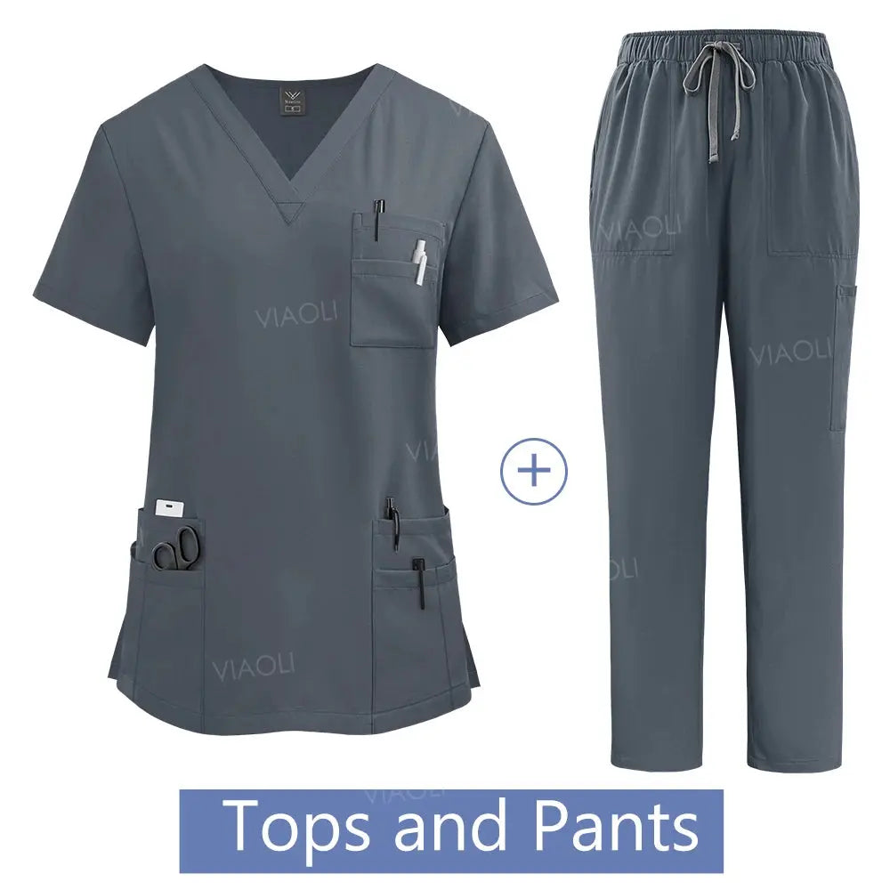 Uniforme médico para mujer, conjunto de batas de trabajo para Hospital, venta al por mayor, uniformes de enfermería, ropa de trabajo para clínica de farmacia y cuidado de la salud CJdropshipping