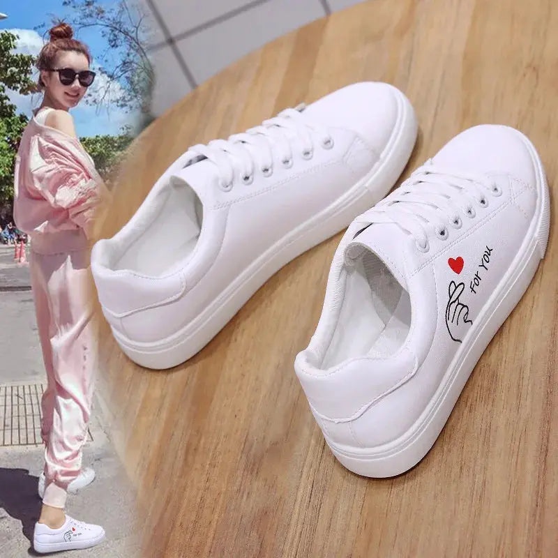 Zapatillas De correr transpirables blancas a la moda para Mujer, nuevas zapatillas informales con cordones y flores bordadas para primavera y otoño MedSurgery Store For Digital Health