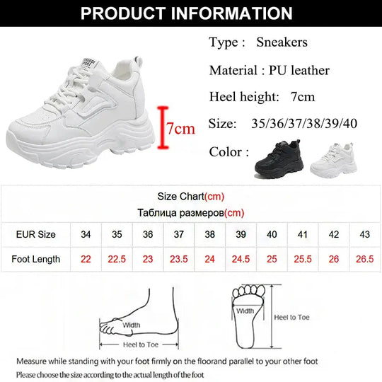 Zapatillas de deporte con plataforma blanca para mujer, zapatos vulcanizados con cordones y parte inferior gruesa, de cuero Pu, transpirables, primavera 2024 MedSurgery Store For Digital Health