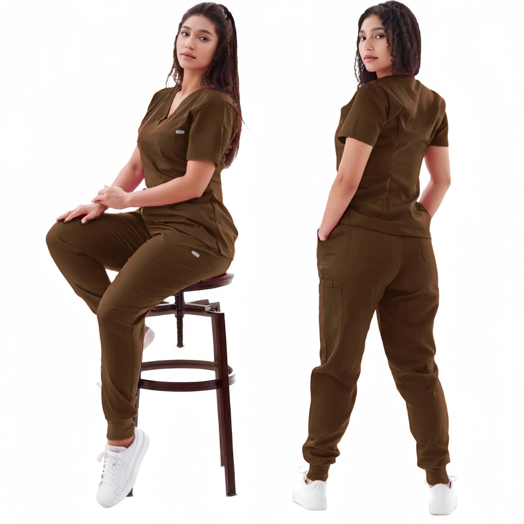 Traje de correr multicolor, conjunto de batas de enfermera, ropa clínica médica, uniformes para enfermería, camisetas de manga corta con cuello en V, pantalones de bolsillo MedSurgery Store For Digital Health