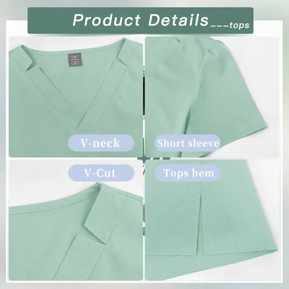 Ropa de trabajo clínica de manga corta, uniformes médicos para mujer, uniformes de médico de Hospital, traje exfoliante para clínica Dental, accesorios para enfermeras CJdropshipping
