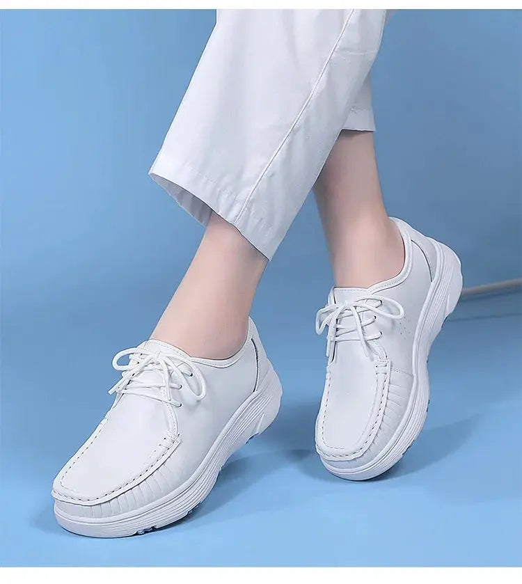 STRONGSHEN, zapatos blancos con plataforma, zapatos de enfermera para mujer, zapatos de trabajo ligeros y cómodos informales, zapatos antideslizantes a la moda para mujer MedSurgery Store For Digital Health