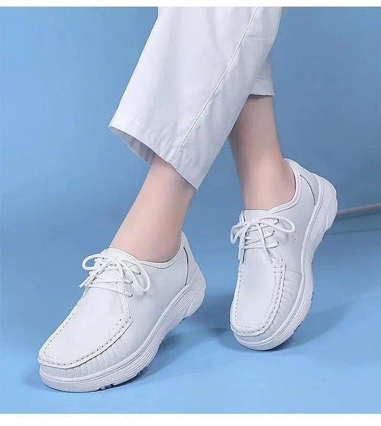 STRONGSHEN, zapatos blancos con plataforma, zapatos de enfermera para mujer, zapatos de trabajo ligeros y cómodos informales, zapatos antideslizantes a la moda para mujer MedSurgery Store For Digital Health