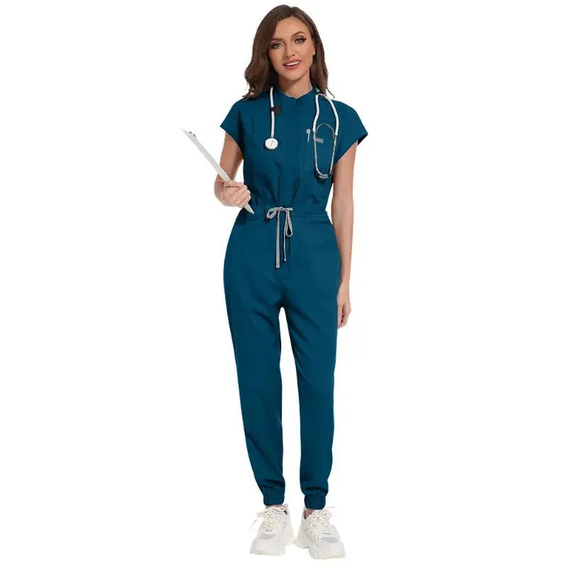 Venta al por mayor de ropa médica, uniforme exfoliante para mujer, mono de manga corta, ropa de Hospital médico, uniformes exfoliantes con bolsillo CJdropshipping