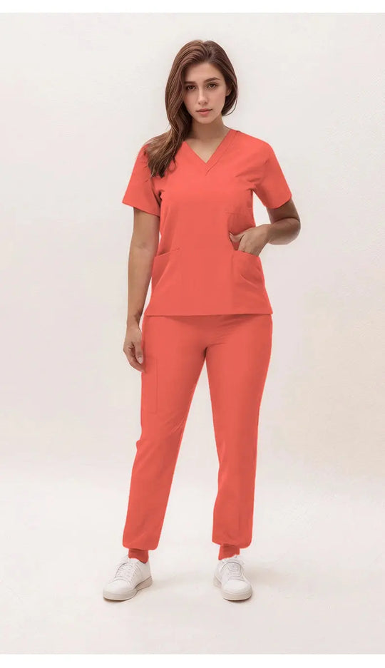 2025 nuevas uniformes de enfermera con cuello en V, pantalones para correr, conjuntos de ropa de trabajo quirúrgica, traje de enfermería para dentista, traje de médico de Hospital S21 MedSurgery Store For Digital Health
