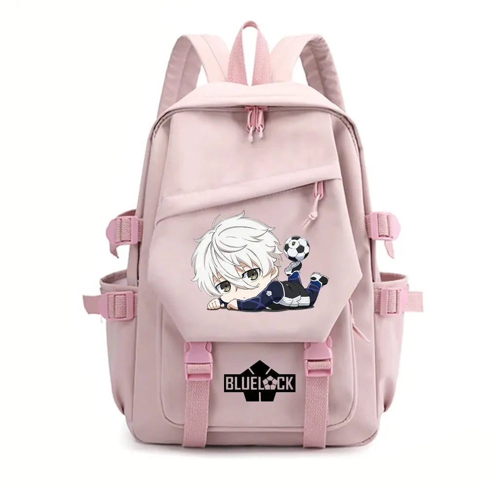 Mochila con cerradura azul de Anime, mochilas de viaje a la moda para hombres y mujeres, bolso escolar para deportes al aire libre MedSurgery Store For Digital Health