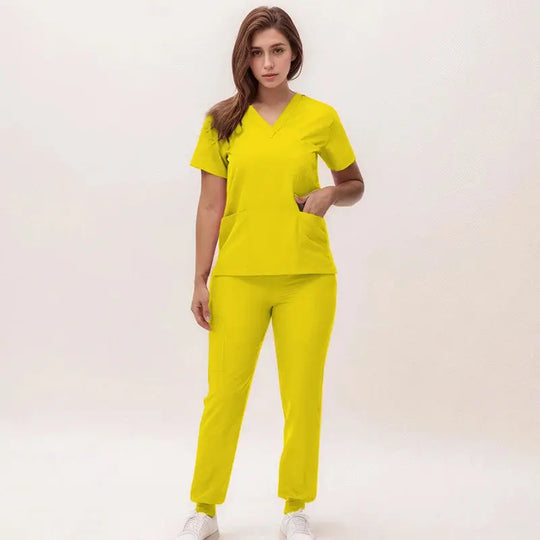 2025 nuevas uniformes de enfermera con cuello en V, pantalones para correr, conjuntos de ropa de trabajo quirúrgica, traje de enfermería para dentista, traje de médico de Hospital S21 MedSurgery Store For Digital Health