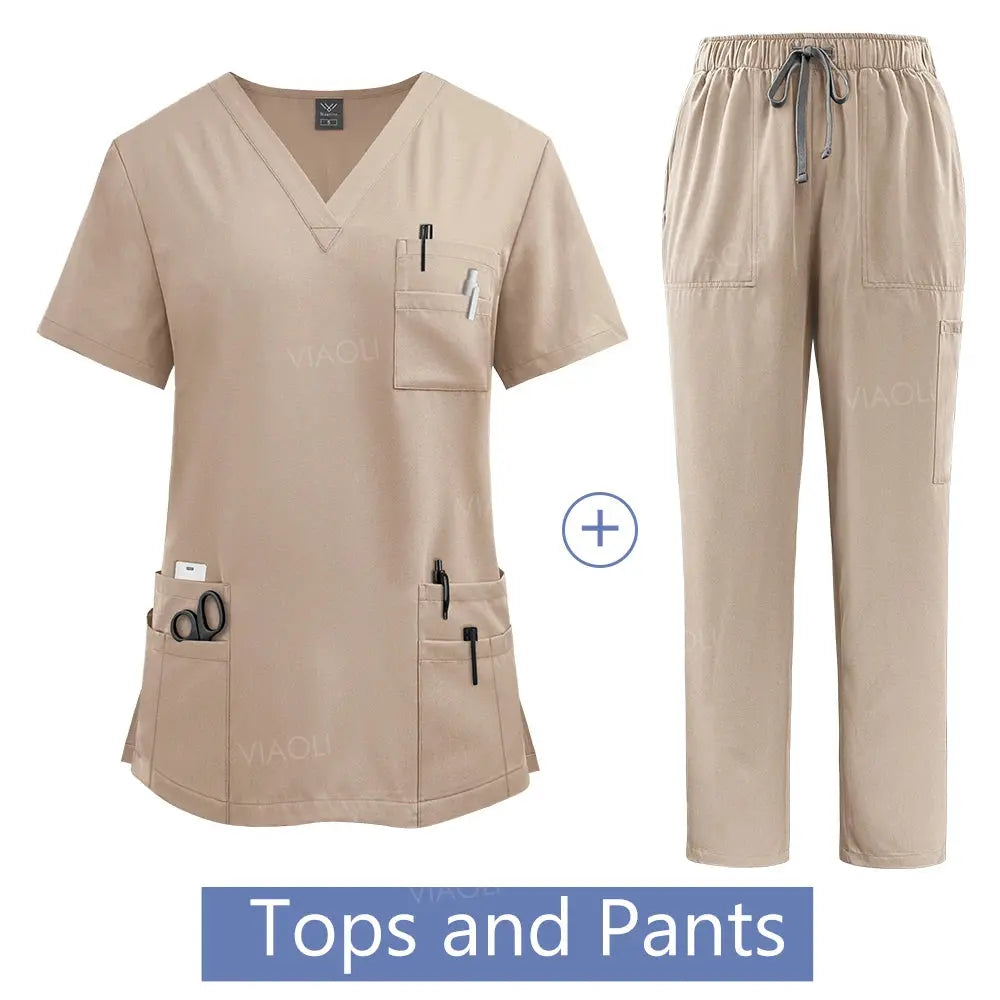 Uniforme médico para mujer, conjunto de batas de trabajo para Hospital, venta al por mayor, uniformes de enfermería, ropa de trabajo para clínica de farmacia y cuidado de la salud CJdropshipping