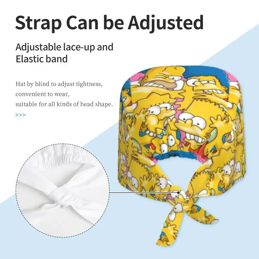Gorro de trabajo ajustable personalizado con explosión cerebral, gorro quirúrgico de los Simpsons, gorro quirúrgico para enfermería, médico, cirujano, para Chef MedSurgery Store For Digital Health