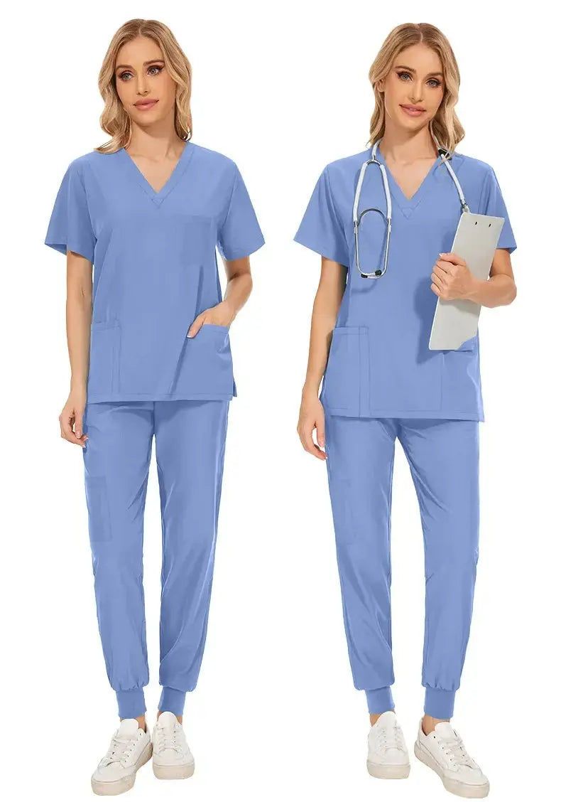 Uniforme médico ajustado para mujer, conjuntos de batas, accesorios de enfermería, batas de cirugía hospitalaria, clínica Dental, salón de belleza, ropa de trabajo CJdropshipping