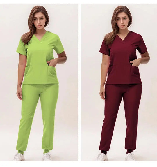 2025 nuevas uniformes de enfermera con cuello en V, pantalones para correr, conjuntos de ropa de trabajo quirúrgica, traje de enfermería para dentista, traje de médico de Hospital S21 MedSurgery Store For Digital Health