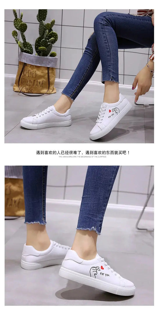 Zapatillas De correr transpirables blancas a la moda para Mujer, nuevas zapatillas informales con cordones y flores bordadas para primavera y otoño MedSurgery Store For Digital Health