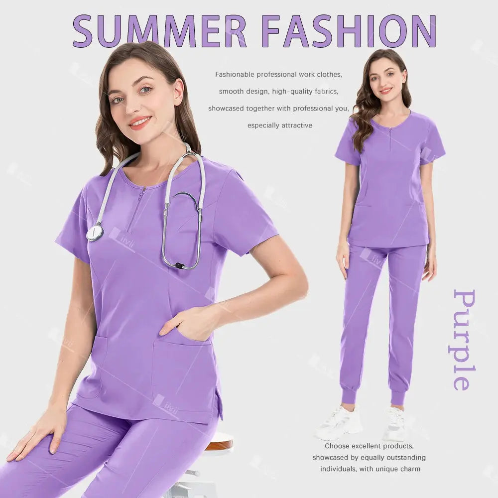 Uniforme médico, conjunto de exfoliante elástico, batas quirúrgicas de Hospital, Tops, pantalones, ropa de trabajo de enfermería, ropa para médicos, accesorios médicos CJdropshipping