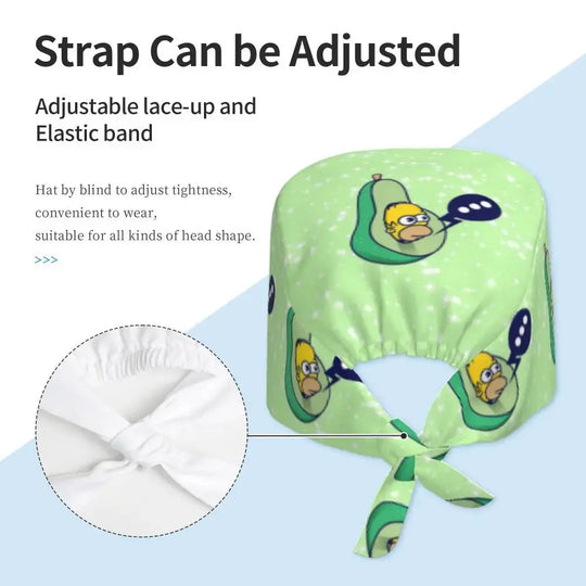 Personalizado The Simpsons Cartoon personal médico Scrubs Hat hombres mujeres médico enfermería gorro quirúrgico Scrub Caps MedSurgery Store For Digital Health