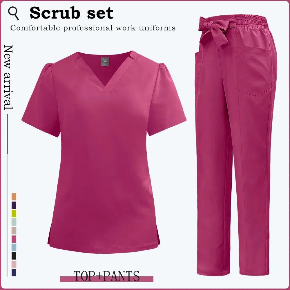 Ropa de trabajo clínica de manga corta, uniformes médicos para mujer, uniformes de médico de Hospital, traje exfoliante para clínica Dental, accesorios para enfermeras CJdropshipping