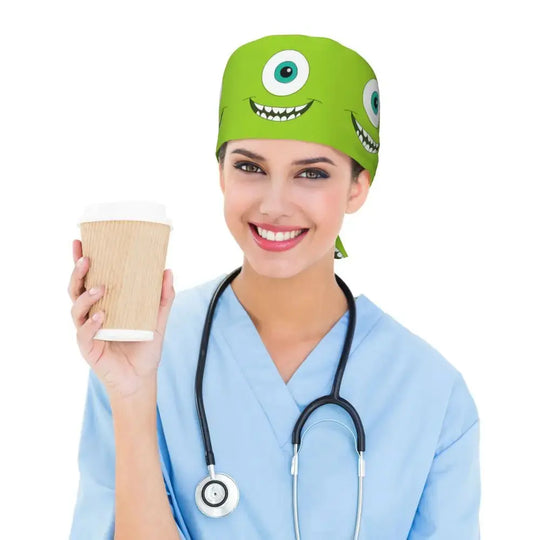 Gorro de trabajo ajustable personalizado con dibujos animados de la Universidad de Monsters, gorro quirúrgico para hombres y mujeres, gorro quirúrgico para enfermería, médico y cirujano MedSurgery Store For Digital Health