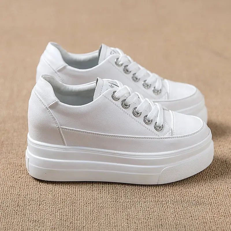 chaussures ete femme  espadrille femme basket femme compensé Zapatillas de deporte informales para mujer, zapatos blancos transpirables y cómodos con tacones de 8CM, plataforma de aumento de altura, Otoño, 2022 MedSurgery Store For Digital Health