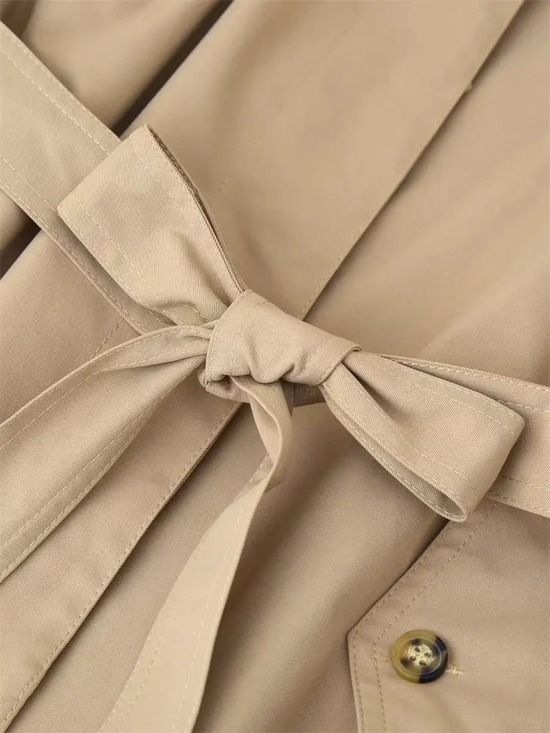 Gabardina para mujer, nuevo abrigo recortado con cinturón, solapa, top informal elegante para mujer 2025 MedSurgery Store For Digital Health